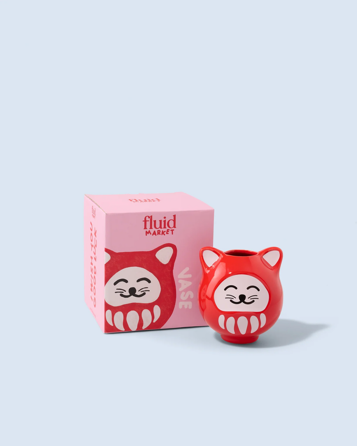 Vase Chat Daruma en céramique – FLUID MARKET FLUID