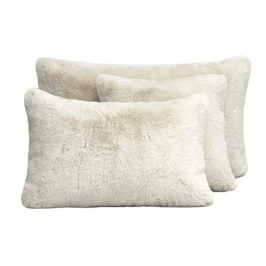 COUSSIN FAUSSE FOURRURE 45X45 HAOMY IVOIRE