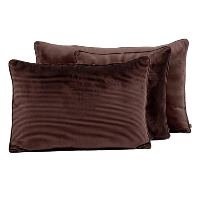 Coussin rectangulaire en velours côtelé 40 x 60 cm HAOMY GANACHE