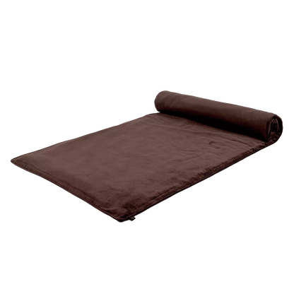 Édredon en velours côtelé 85 x 200 cm – Bout de lit HAOMY GANACHE