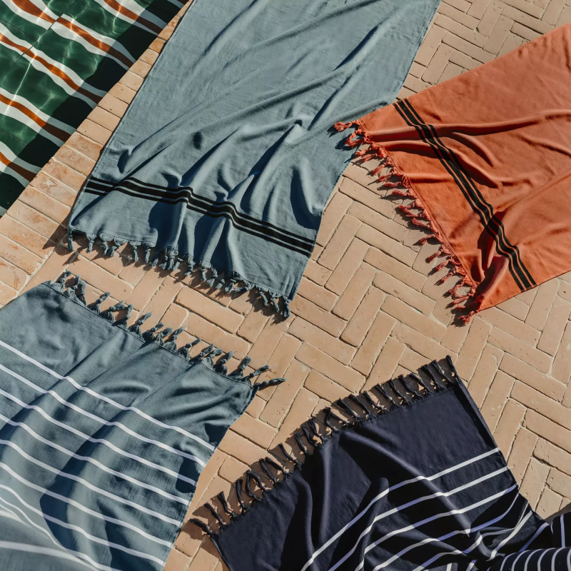 FOUTA EPONGE 90X180 MARINIERE SERVIETTE / FOUTAS HAOMY