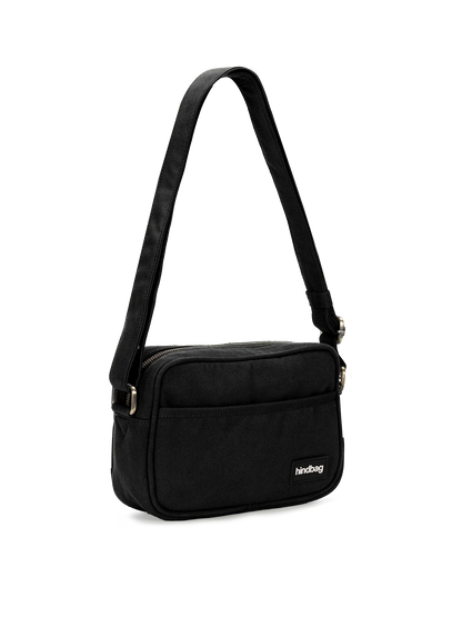 Sac bandoulière Nino noir en coton bio HINDBAG – Unisexe HINDBAG NOIR