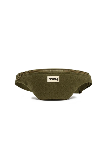 Sac banane Olivia en tissu effet laine recyclée – HINDBAG HINDBAG KHAKI