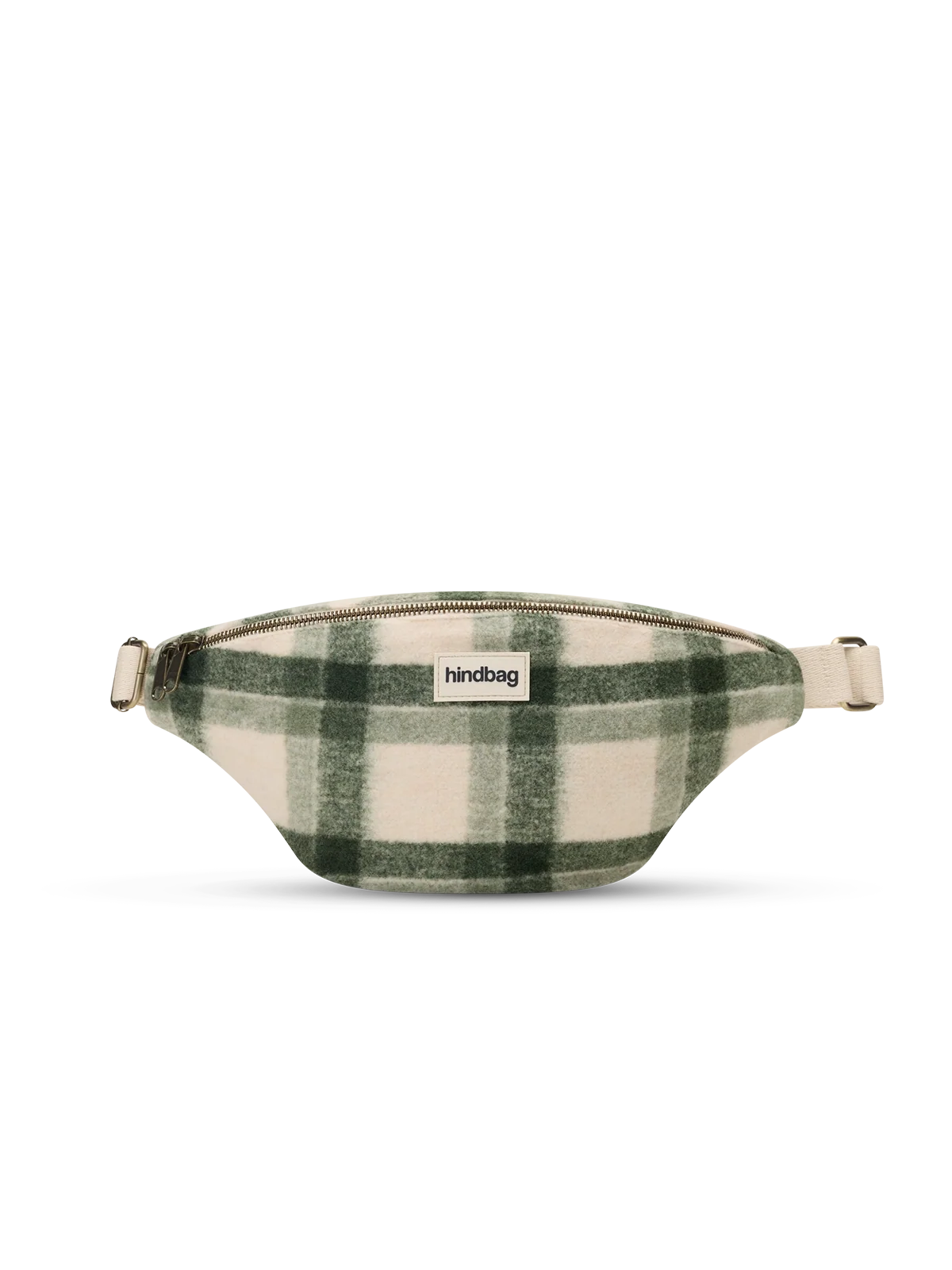 Sac banane Olivia Tartan en tissu effet laine recyclée – HINDBAG HINDBAG VERT