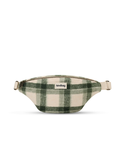 Sac banane Olivia Tartan en tissu effet laine recyclée – HINDBAG HINDBAG VERT