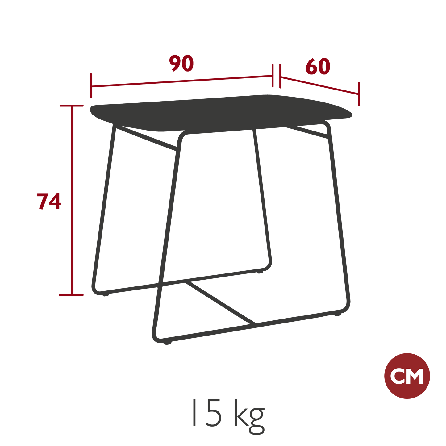TABLE TECK SURPRISING 90X60 CM FERMOB