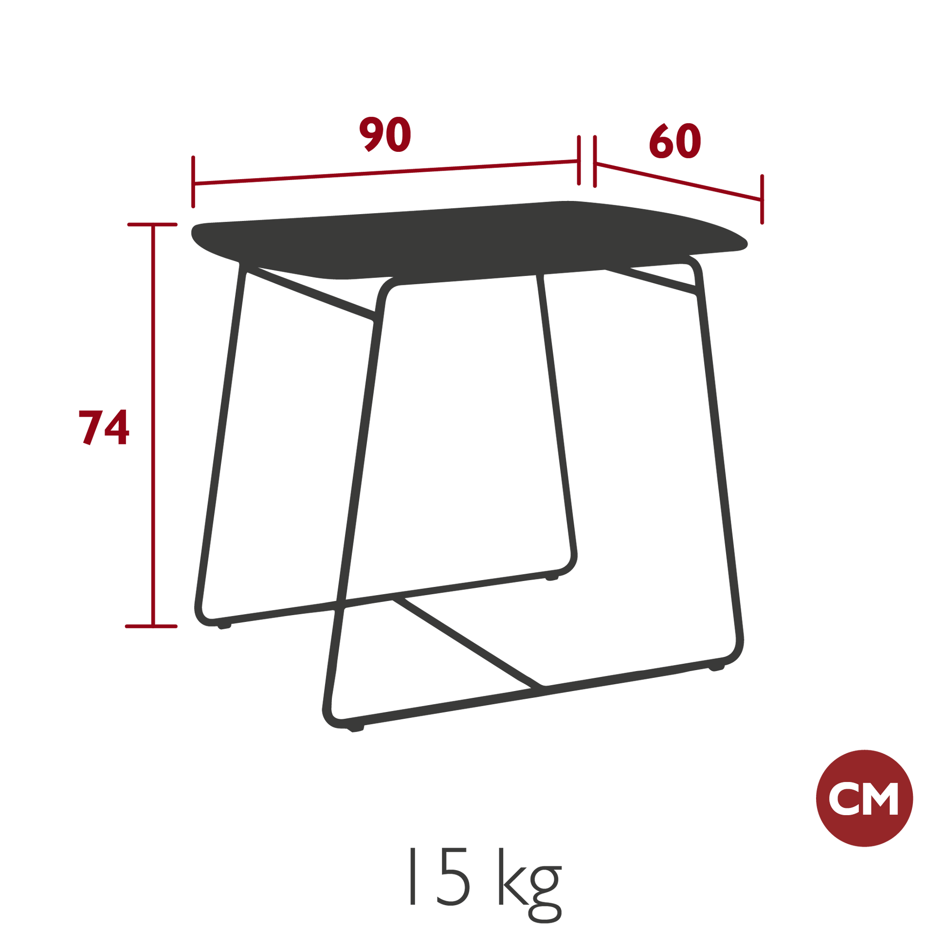 TABLE TECK SURPRISING 90X60 CM FERMOB