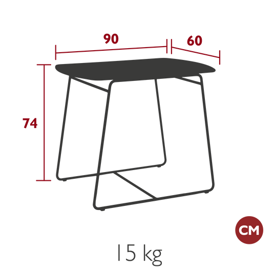 TABLE TECK SURPRISING 90X60 CM FERMOB