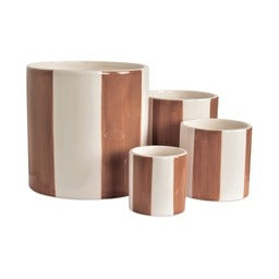 CACHE POT RAYE MARRON OPJET