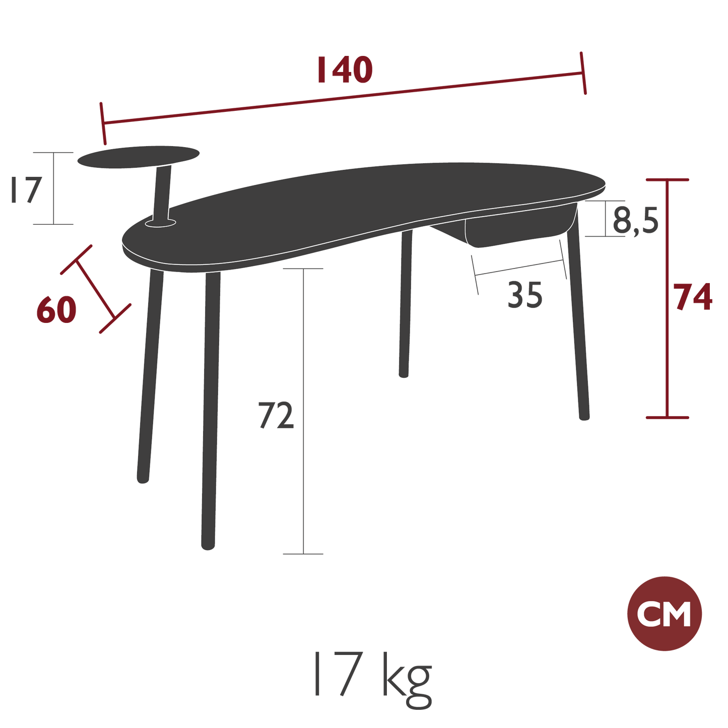 BUREAU CHENE NUAGE FERMOB