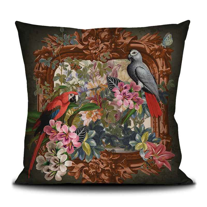 Coussin velours 50x50 cm – LES PERROQUETS COUSSIN VOGLIO BENE