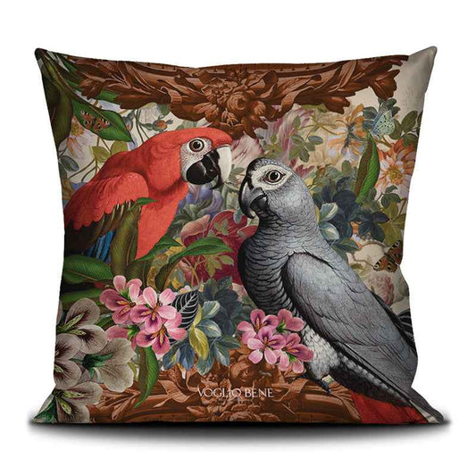 Coussin velours 50x50 cm – LES PERROQUETS COUSSIN VOGLIO BENE