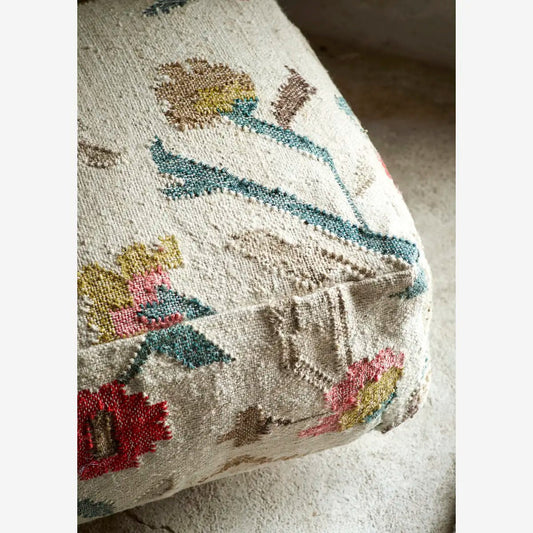 POUF FLEURI 60X60X30 MOBILIER MADAM STOLTZ