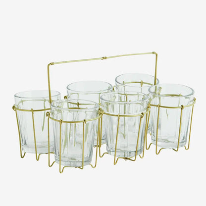 LOT 6 VERRES ET PANIER VAISSELLE MADAM STOLTZ