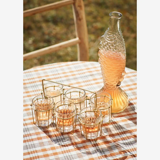 LOT 6 VERRES ET PANIER VAISSELLE MADAM STOLTZ