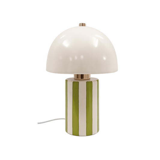 Lampe à poser Felix PM kaki en porcelaine – Ø 17,5 x H 30,5 cm