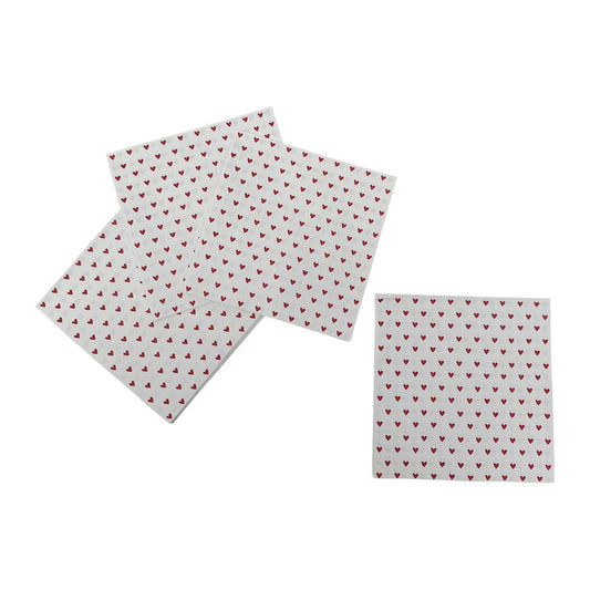 SERVIETTES PAPIER COEURS ROUGES SERVIETTE / FOUTAS OPJET