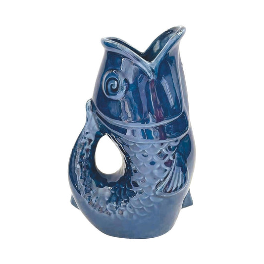 GRAND VASE PICHET POISSON VASE / CACHE POT OPJET BLEU