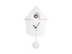 HORLOGE MODERN CUCKOO DECORATION MURALE PRESENT TIME WHITE