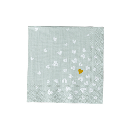 SERVIETTES COCKTAIL COEUR OR SERVIETTE PAPIER RADER