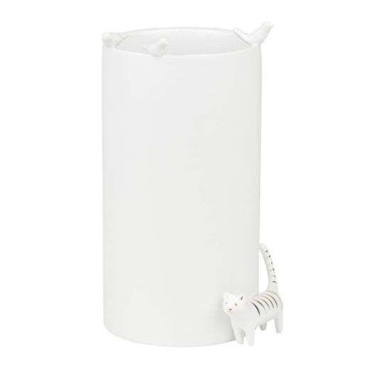 VASE CHAT ET ENVOL D OISEAUX RADER