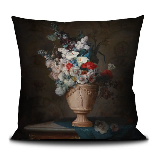 Coussin Fracture VOGLIO BENE en velours imprimé floral – 50 x 50 cm