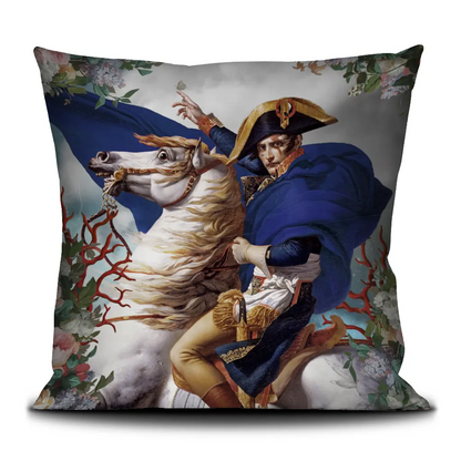 Coussin Napoléon VOGLIO BENE en velours imprimé – 50 x 50 cm
