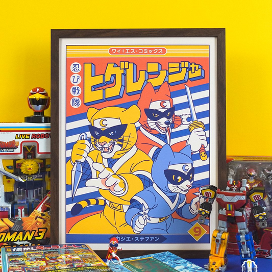 AFFICHE "SHINOBI SENTAI" A4 yeaaah studio