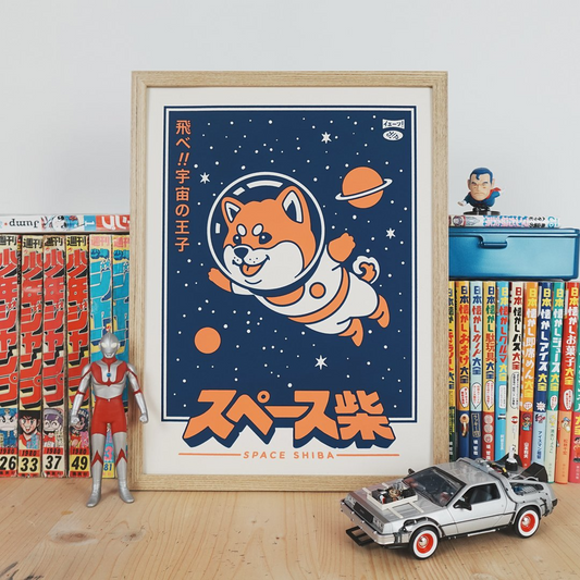 AFFICHE "SPACE SHIBA" A4 yeaaah studio